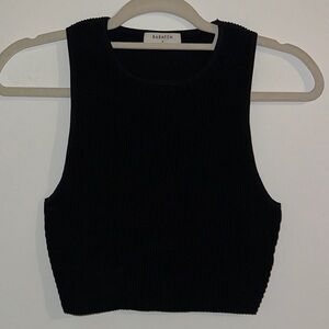Babaton Midnight Black Sleeveless Crop Top